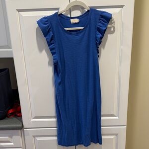 Nation Blue Ruffle Sleeve Dress